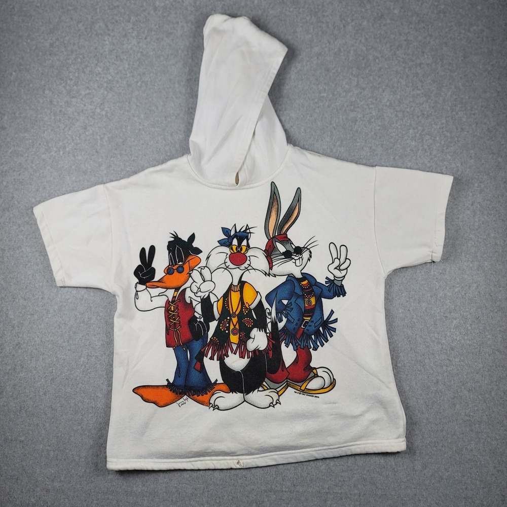 Vintage 1993 Jerry Leigh Looney Toons‎ Daffy Bugs Sylvester Hippies Hoodie Men's